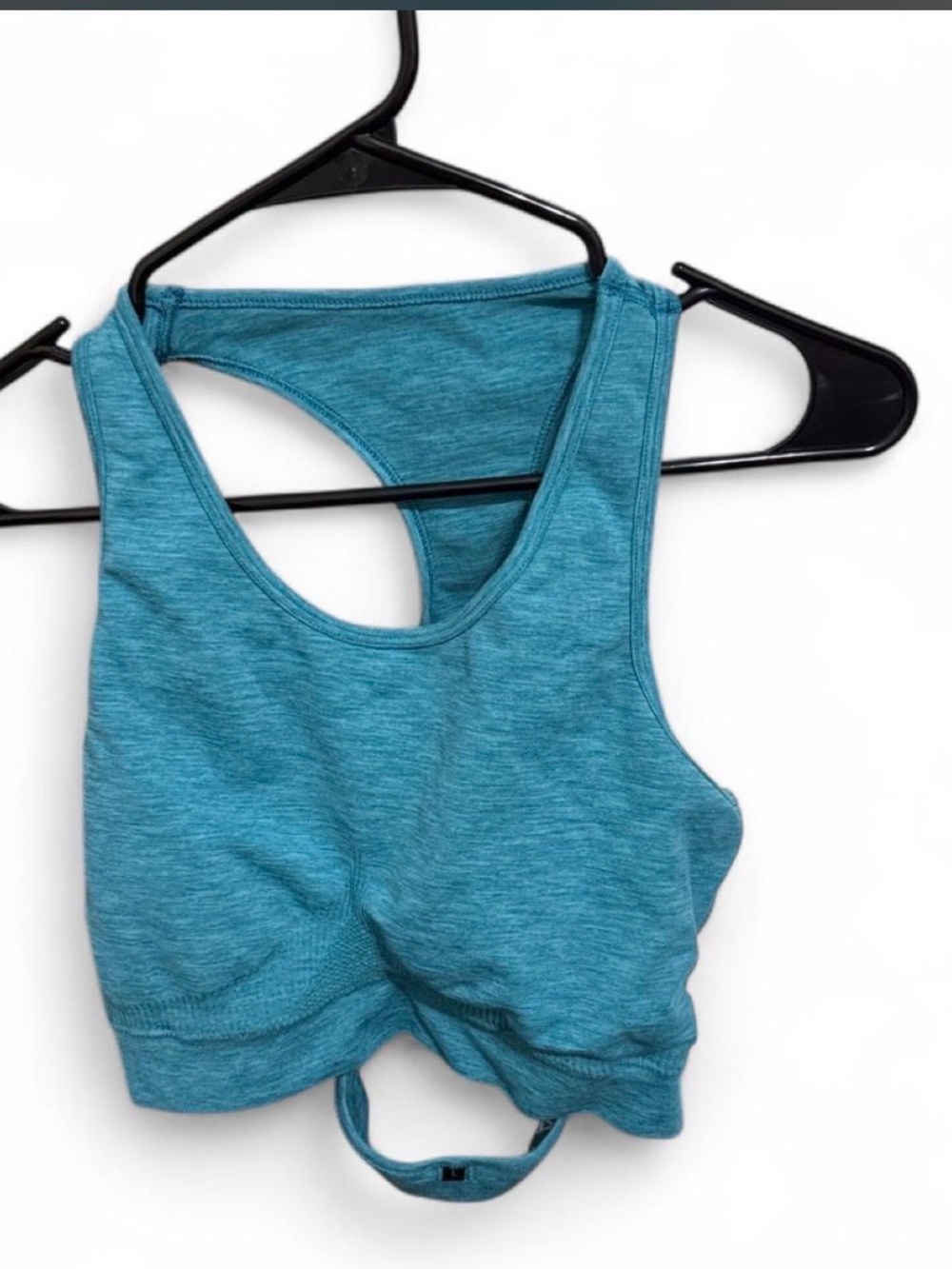 Alphalete Heathered Teal Racerback Sports Bra